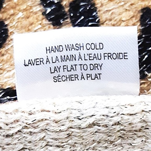 COLLECTION 18 Acrylic Long Scarf Animal Print Beige Black Brown Shimmery Fringe - Picture 8 of 11